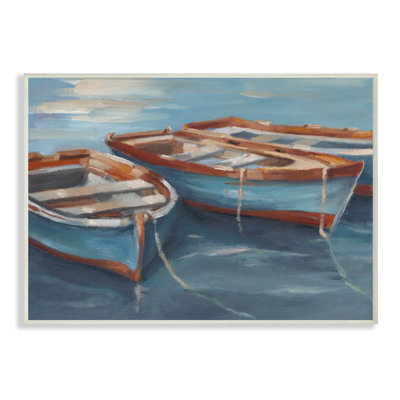 «Red White and Blue Row Boat At Dock», impression