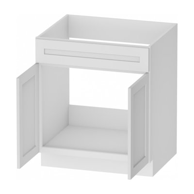 Kindwood Eco Shaker 27 W x 24 D x 34.5 H Ready-to-Assemble MDF Sink Base Cabinet in White