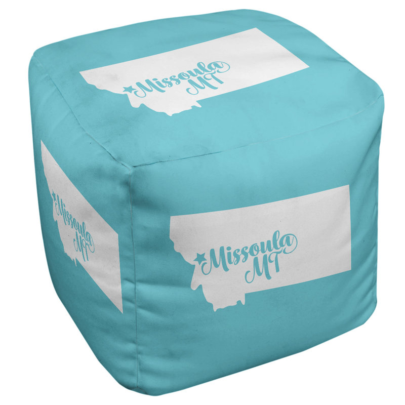 Repose-pieds cube Missoula Montana, Bleu sarcelle