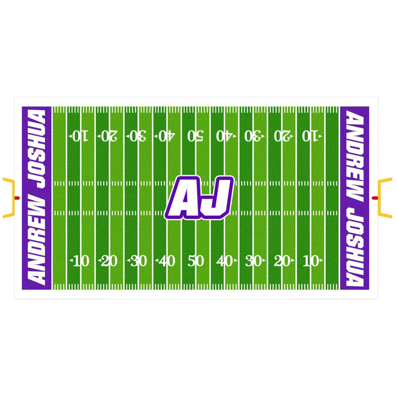 Adhésif décoratif champ de football personnalisé, Mauve, 16 po x 32 po