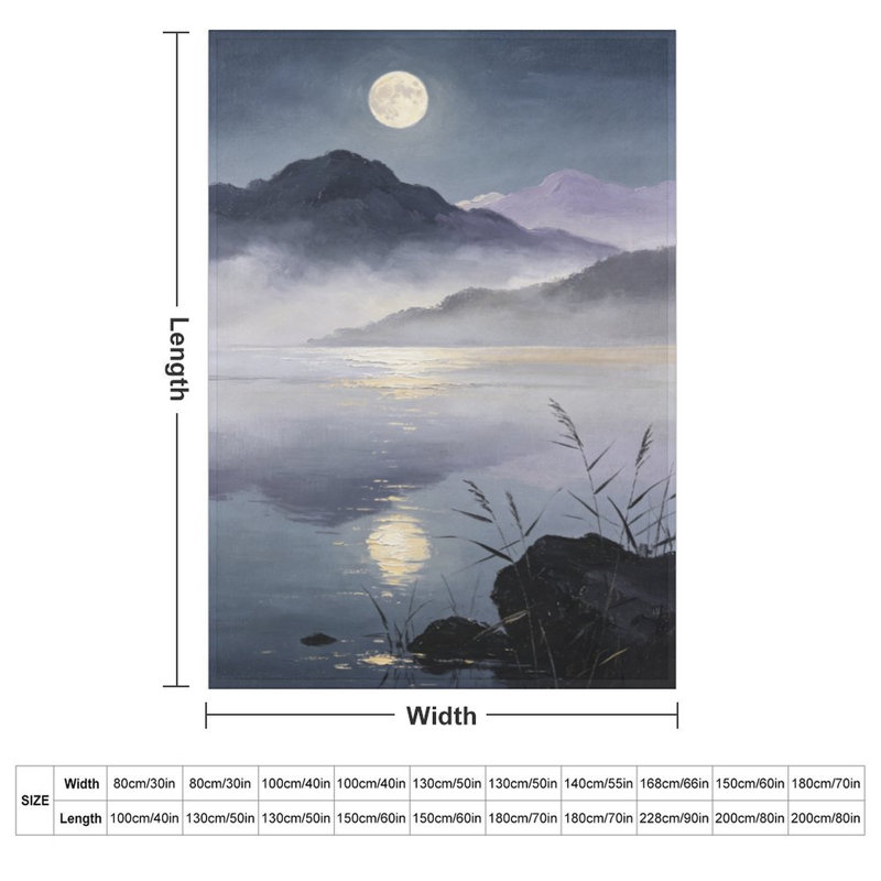 Jeté en flanelle Moonlit Lake Reed, 40 po x 50 po