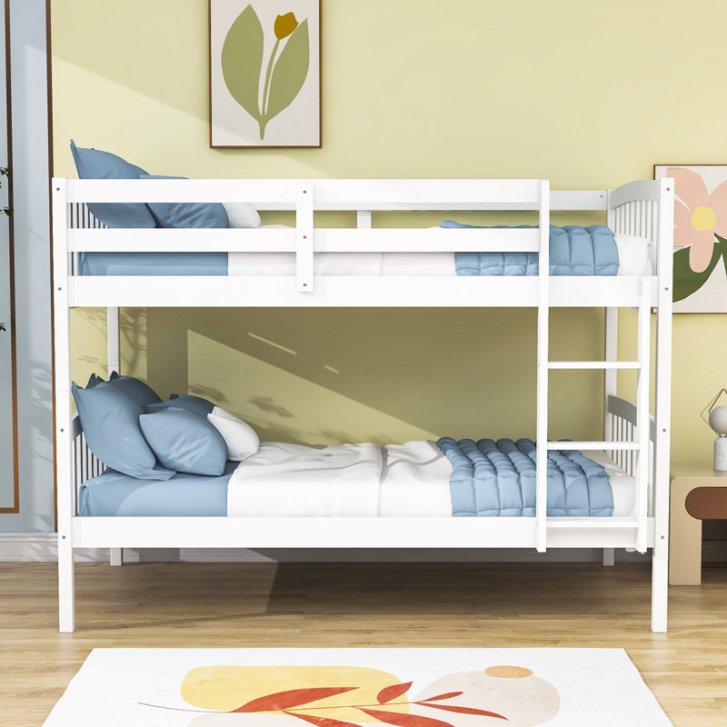 Dekon Kids Twin Over Twin Bunk Bed, White