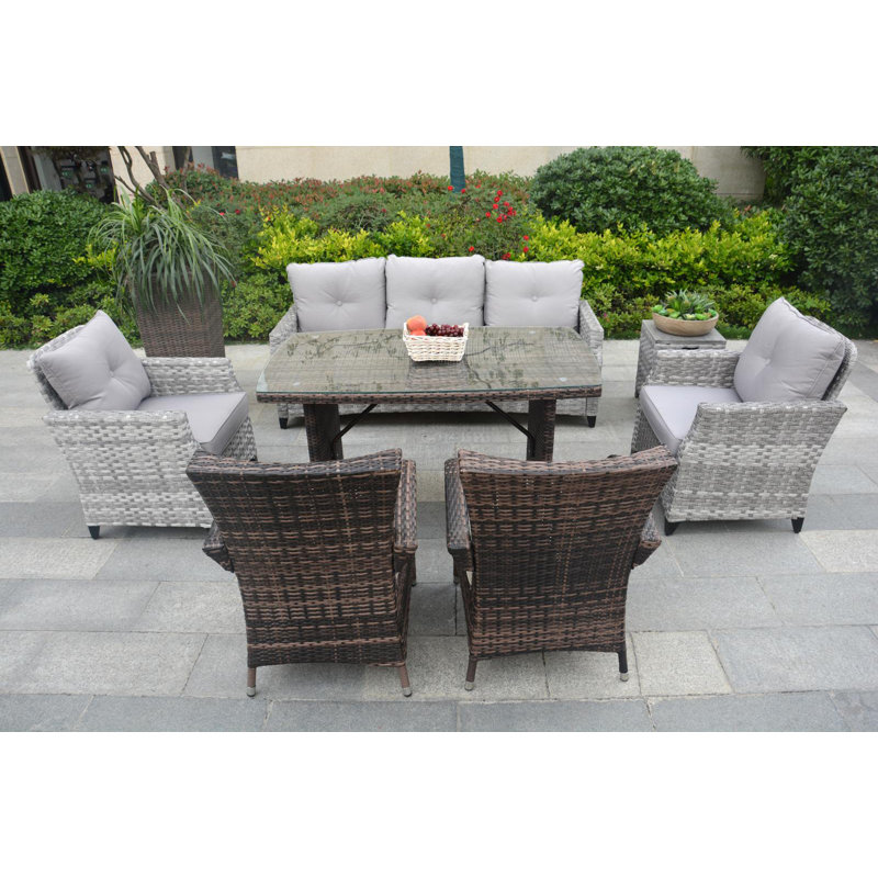 7 - Person Patio Conversation Set with Cushions