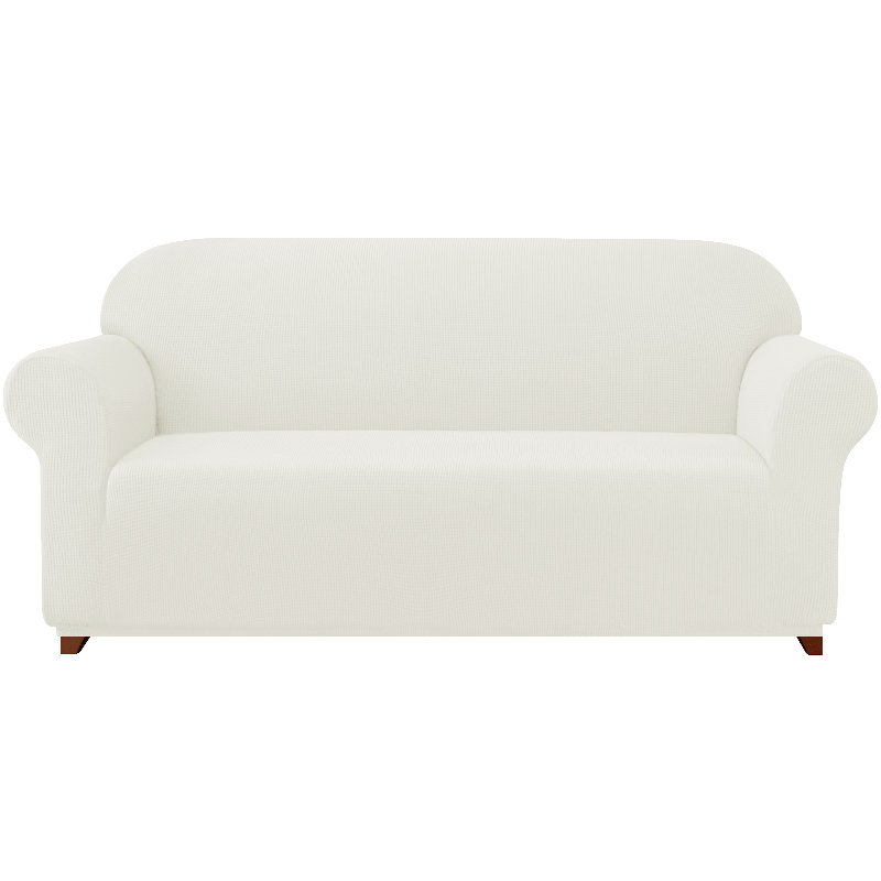 Box Cushion Loveseat Slipcover, White, 104cm H x 180cm W x 107cm D