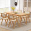 Bay Isle Home™ Set Of 4 Rattan Accent Chairs Mid Century Dining Armchair Bamboo Frame Kitchen Natural