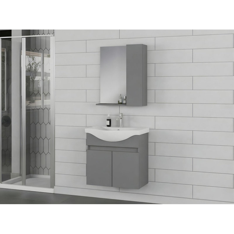 Ensemble de meubles de salle de bain (2 pièces), Gris
