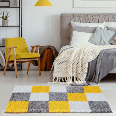 Myshaggy Collection Rugs Geometric Design in Yellow