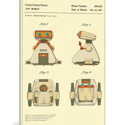 «hiroshi horiuchi (tomy kogyo, inc.) robot à jouets ( "dingbot" ), impression sur toile tendue