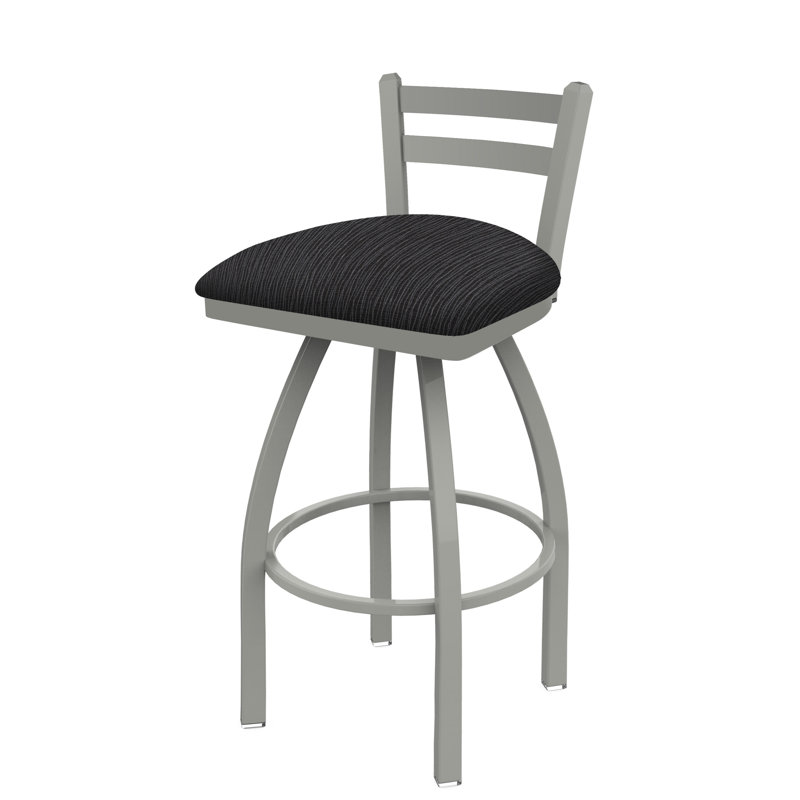 Tabouret de bar et de comptoir 411 Jackie, Tissu - ancre graphique, Nickel anodisé