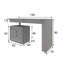 Ensemble coiffeuse en bois massif avec tabouret-395409567