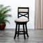 Tabouret pivotant à hauteur de comptoir en tissu beige 24 po avec siège classique-452622872-452622873