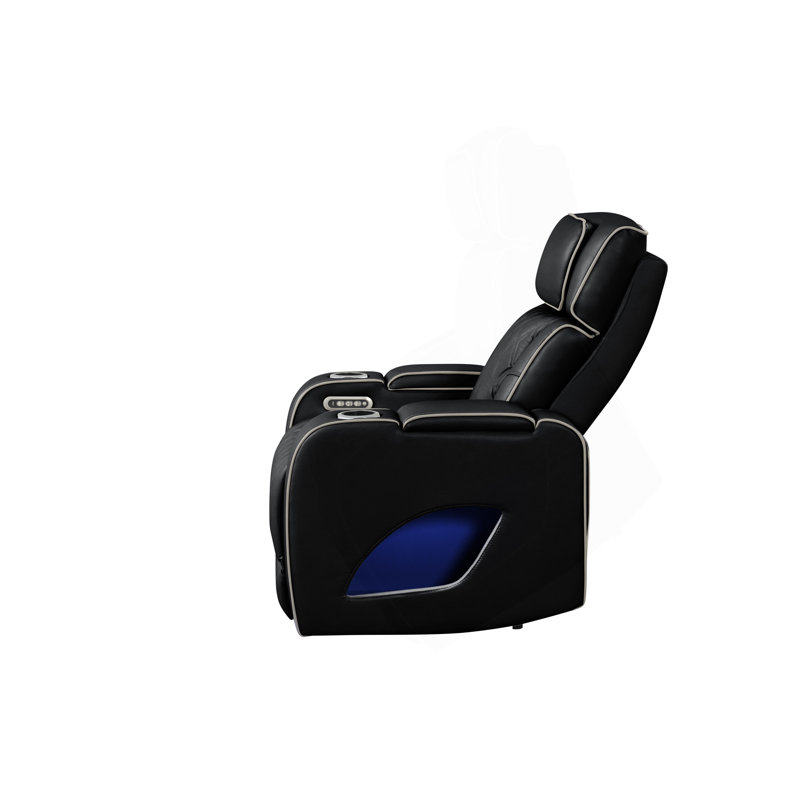 Fortuner Modern Style Upholstery Recliner Chair Made With Wood & Massage Function Included, Black