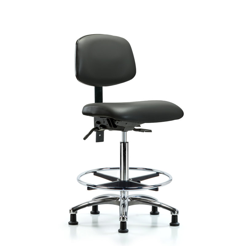 Chaise de travail en vinyle Lakayden, Non, Carbone, Patins