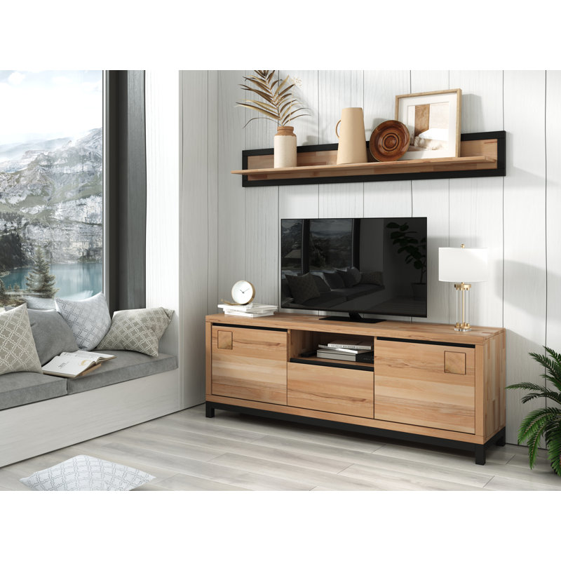 Meuble télé Lovino I en hêtre naturel