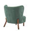 Chaise d'appoint moderne sans accoudoirs, structure en bois vert, parfaite pour la décoration intérieure