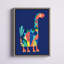 Mid Century Modern Dino Blue by Rachel Lee 3 Birdies Studio Framed Canvas Wall Art Print
