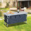 Table de camping pliante en aluminium Outsunny de 47 po, table de pique-nique extérieure à hauteur réglable avec poignée de transport et rangement