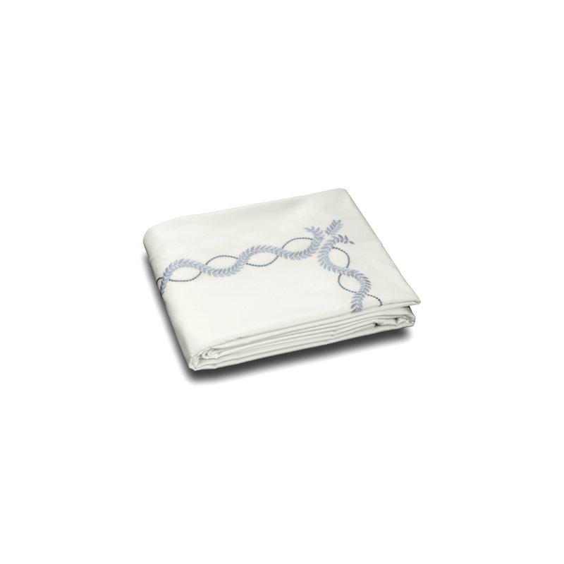 Diana Embroidery By DEA Sateen Duvet Cover, Beige/White, Twin Duvet Cover