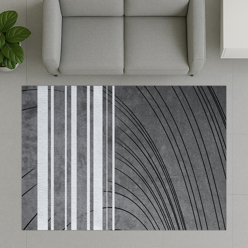 Geometric Area Rug, Runner 70 x 140 cm