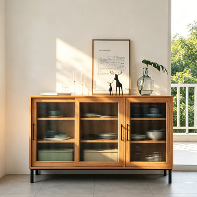 Armoire de rangement moderne à porte vitrée minimaliste