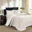 Lit double réversible double crème - Coton prélavé pour plus de douceur, décor matelassé, taille de couvre-lit hygiénique pour une nuit de sommeil, design, traité