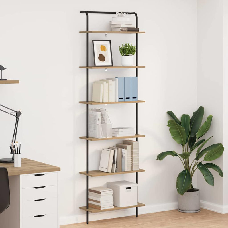  Bookshelf Old Wood Engineered Wood, (5 Shelves) 168cm H x 60cm W x 24cm D, Grey sonoma