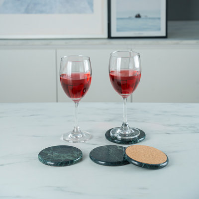 Sous-verre rond en marbre naturel