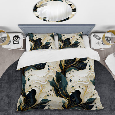Liquid Ink Marble Pattern Marble Duvet Cover