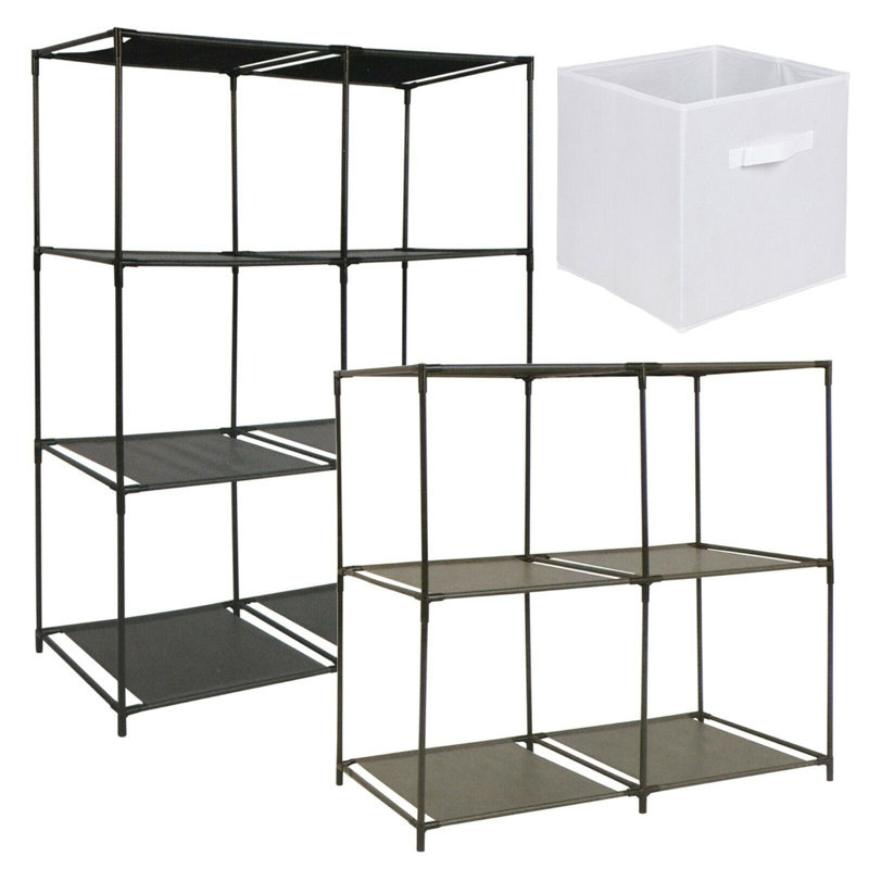 Iron Standard Bookcase, White, Premium (3 Shelf Tiers), H104 x W34.5 x D68.5cm