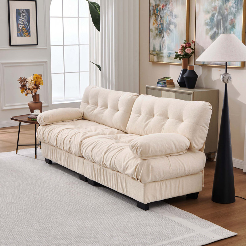 Canapé modulaire Cloud avec causeuse modulaire, siège profond avec accoudoirs et 4 coussins, canapé en flanelle avancée et confortable pour le salon et la chambre à coucher