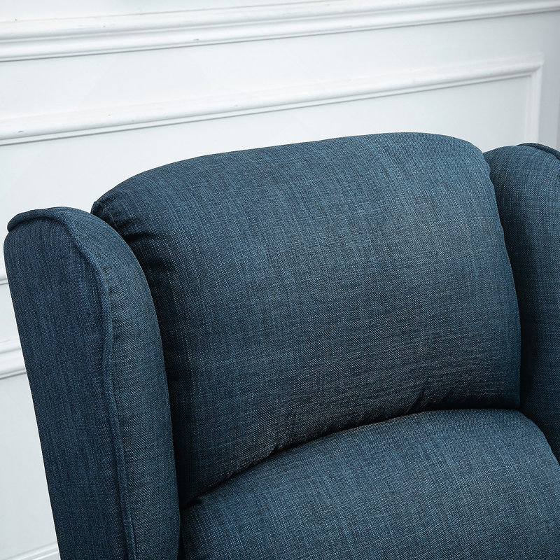 Fauteuil inclinable de massage avec fonction chauffante, télécommande,, Polyester bleu