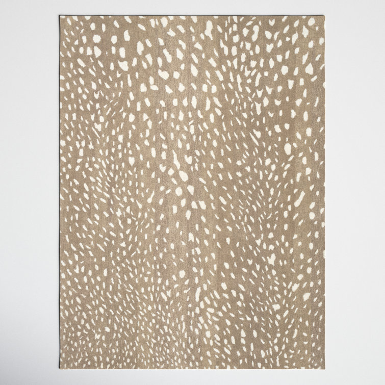 Jona Animal Print Handmade Tufted Wool Light Brown/Tan/Cream Area Rug