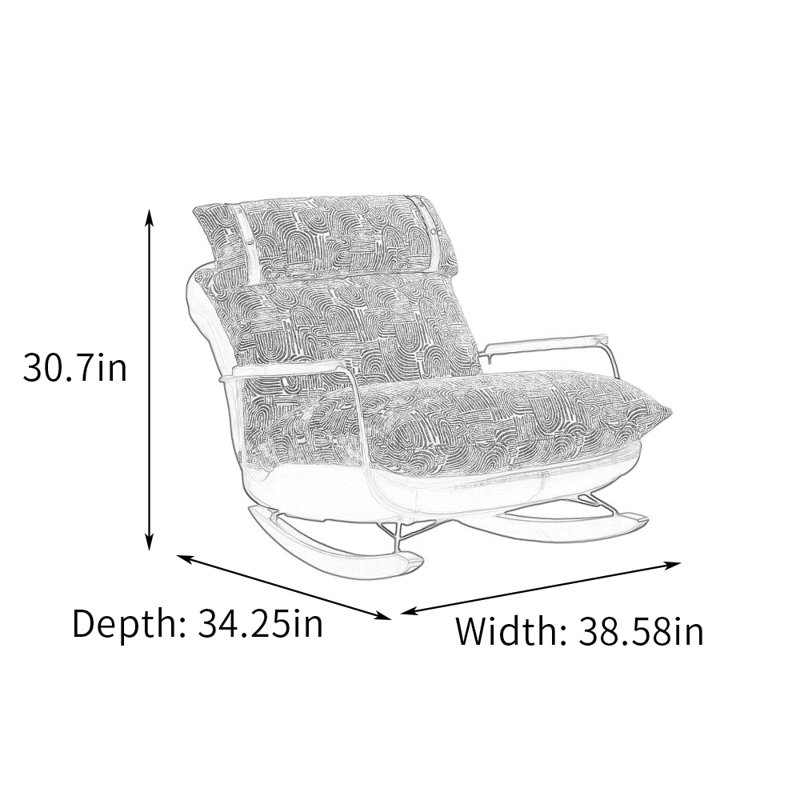 hennahome Wide Back Rocking Chair with Detachable Cushion | Wayfair