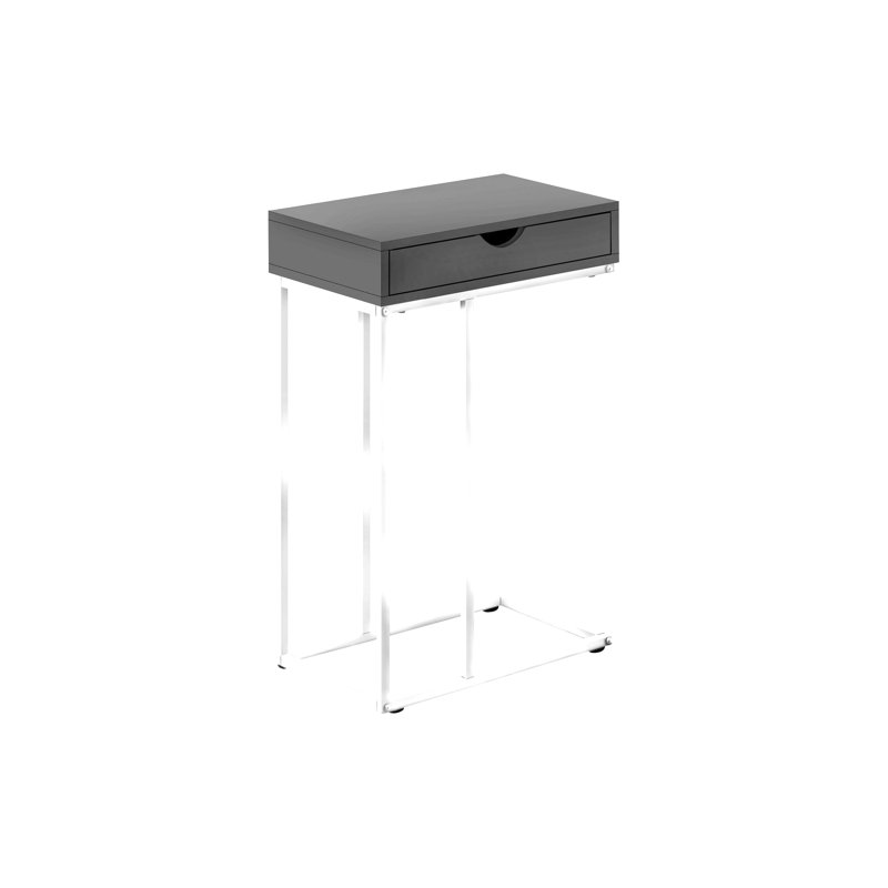 Versatile C-Shaped Accent Table for Convenient Use Anywhere in the House, Black, Silver