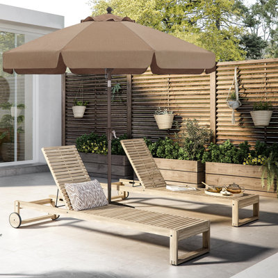 Parasol de marché en oléfine 9 'avec cantonnière festonnée et inclinaison