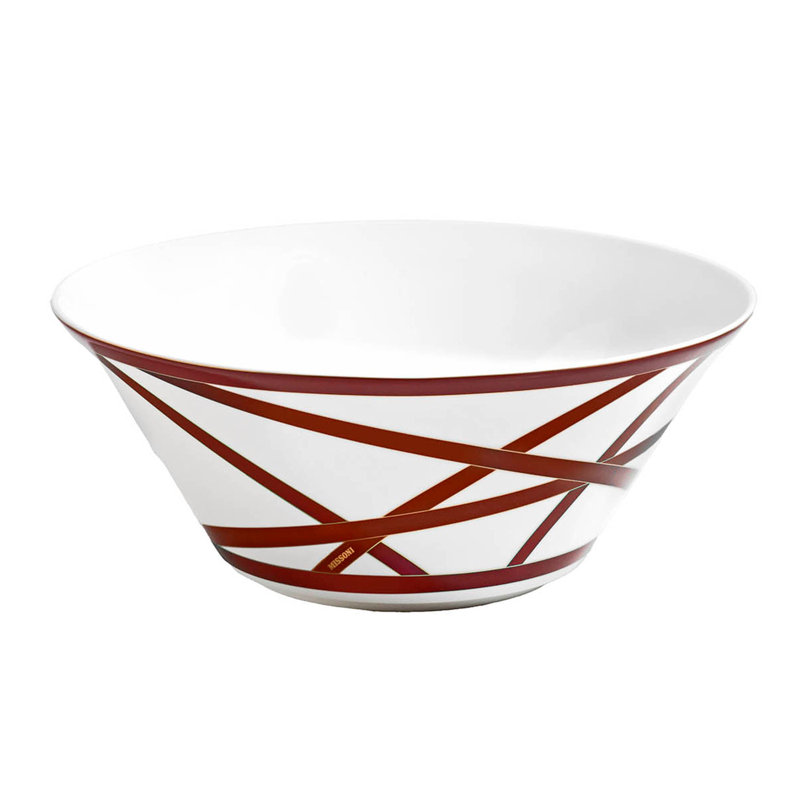 Missoni Salad Bowl Nastri Bordeaux  Diam 10.43" , H 4.33"