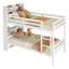 Lit superposé convertible avec tablettes et échelle, fabriqué en bois de qualité, idéal pour la chambre d'enfant et pour économiser de l'espace-1157839849