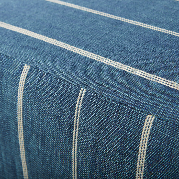 Arisha Upholstered Ottoman, Fritz Stripe Indigo