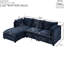 Canapé-lit modulaire convertible avec repose-pieds, canapé 3 places en L avec accoudoirs rembourrés Cloud Couch