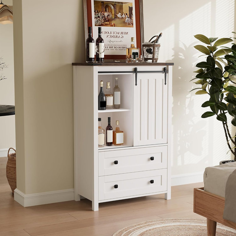 Commode 5 tiroirs Farmhouse, Blanc