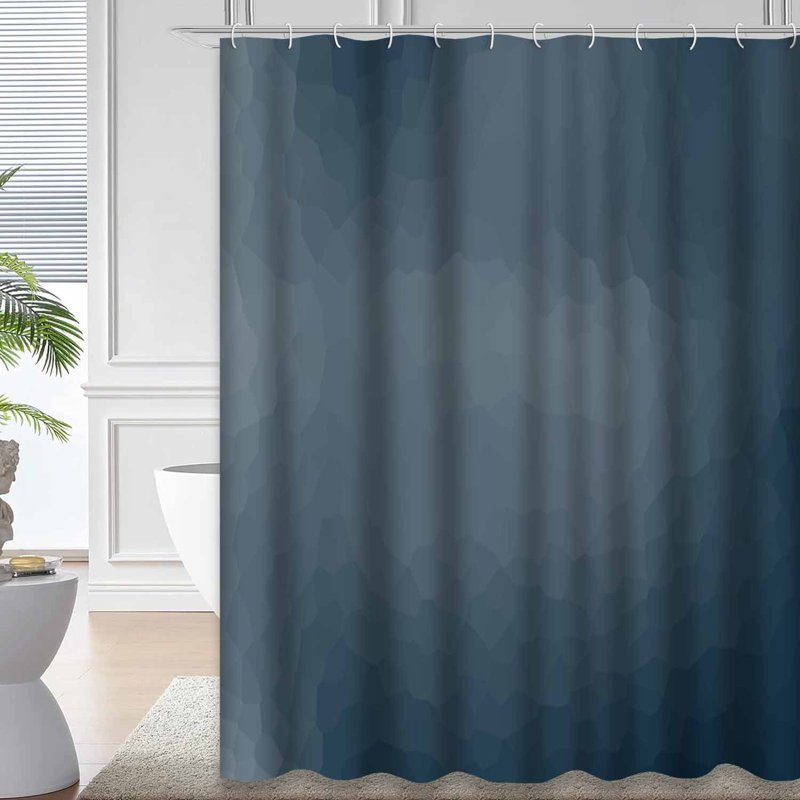 Rideau de douche bleu à 12 crochets, L 72 po x l 78 po