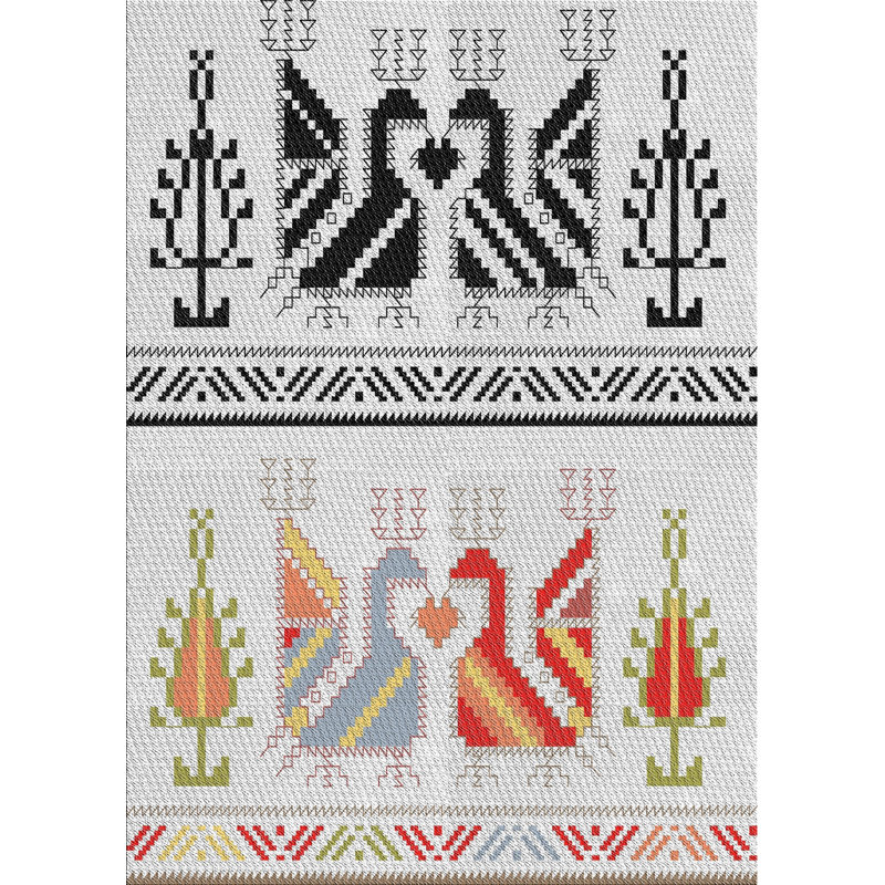 Tapis de zone rouge/noir à motifs, Rectangle 5 pi x 7 pi