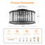 13.2" 7-Blade Reversible Crystal Caged Ceiling Fan With Remote Control And Light Kit Included