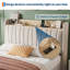 Structure de lit double avec tiroirs de rangement et station de charge, conception silencieuse, support de lattes en bois, cadre de lit rembourré, aucun sommier requis, assemblage facile, beige-707500339-707500348