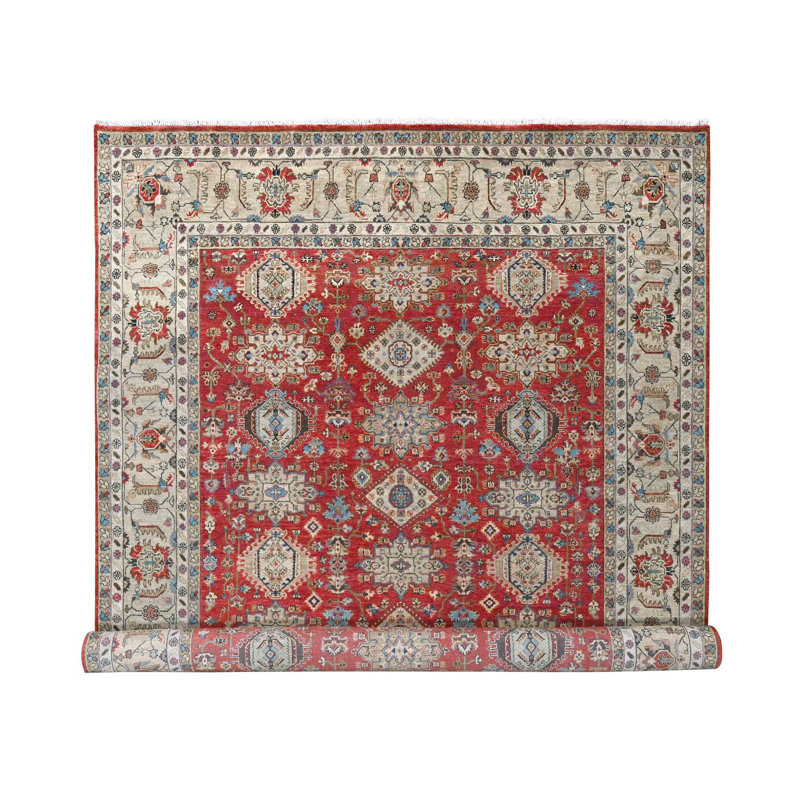 Tapis oriental en laine pure noué à la main 9 pi x 12 pi Karajeh 472966EC9EBA4AB2B5272FC5419DE645