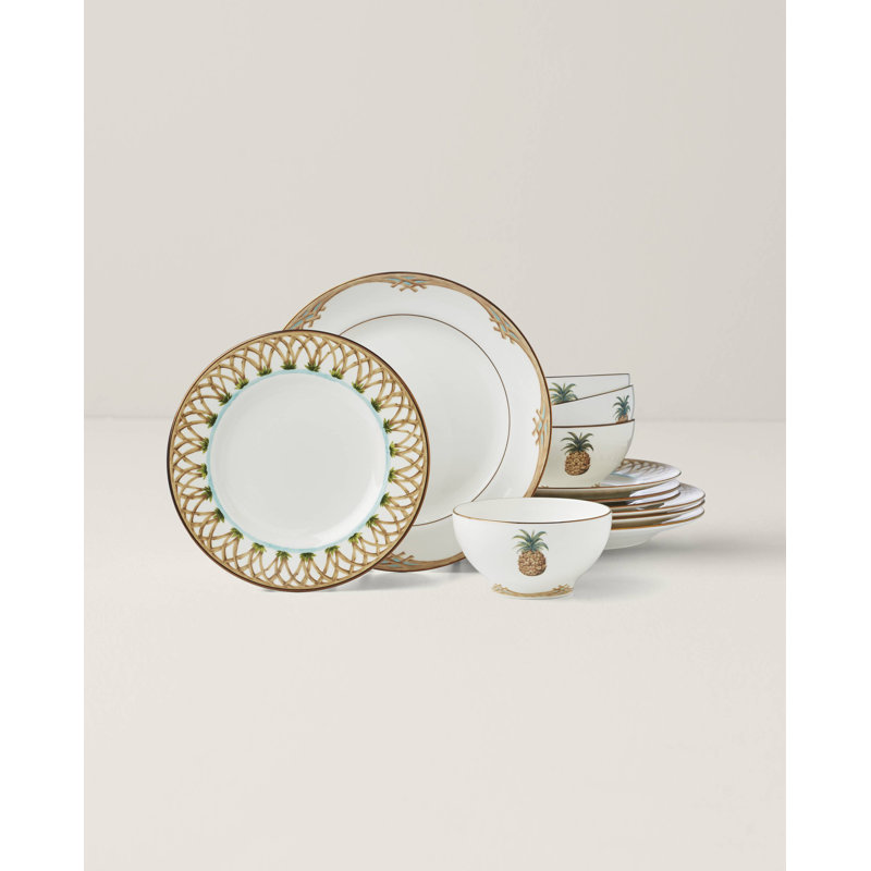Lenox British Colonial Bamboo 12-Piece Dinnerware Set