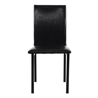 Chaises d'appoint de salle à manger de 4 personnes, métal, similicuir brun, finition en métal, structure de siège d'une hauteur de 19 po pouvant supporter jusqu'à 250 lb