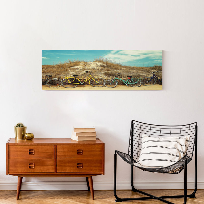 Beach Bikes sur toile, H 12 po x l 36 po x P 1,25 po, Toile tendue