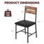 Ensemble de 6 chaises de salle à manger rembourrées Industrial, dossier ergonomique et pieds en métal, brun rustique-359075004-359075007