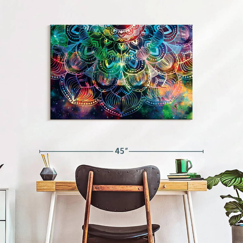 Mandala céleste, reproduction sur toile, 26" H x 39" W x 1.25" D